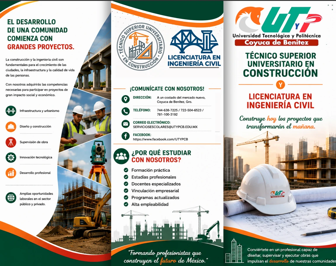 Tríptico de Ingeniería Civil